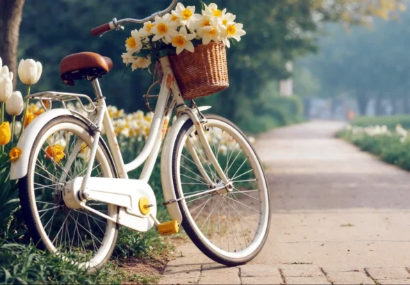 Весна, девушки, велосипеды